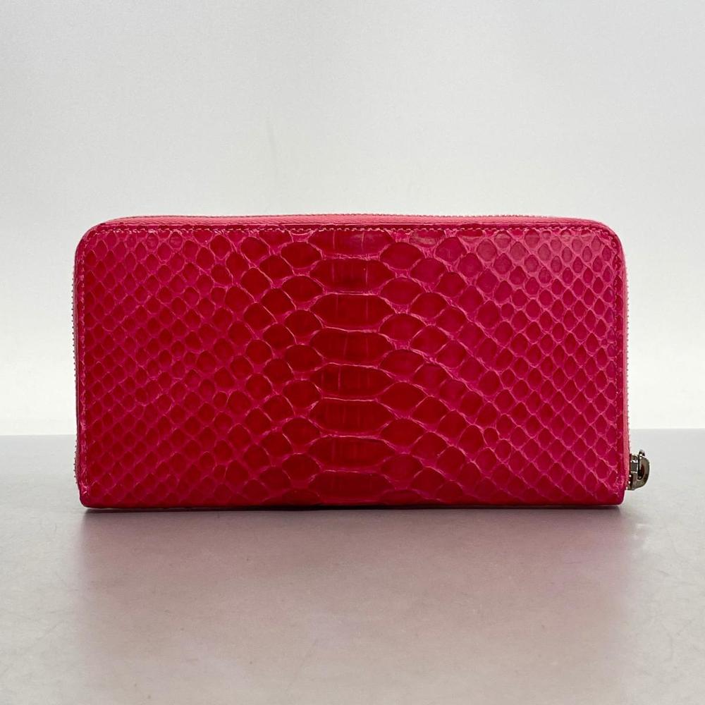 Chanel Long Wallet Python Pink Silver Hardware - image 8